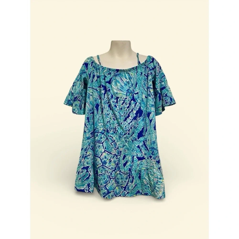 Lilly‎ Pulitzer Girls Off The Shoulder Jaci Dress Size Small S 4/5 Secret Escape